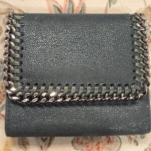 Stella McCartney Blue Chain-Trim Wallet